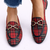 Rowan - Mocassins à carreaux dorés