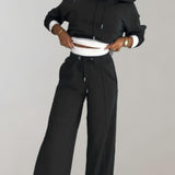 Nina – Survêtement hoodie 2 pièces avec pantalon large femme