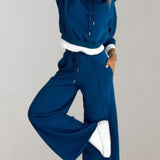 Nina – Survêtement hoodie 2 pièces avec pantalon large femme