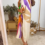 Robe décontractée à imprimé feuilles colorées