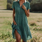 Robe florale décontractée à revers