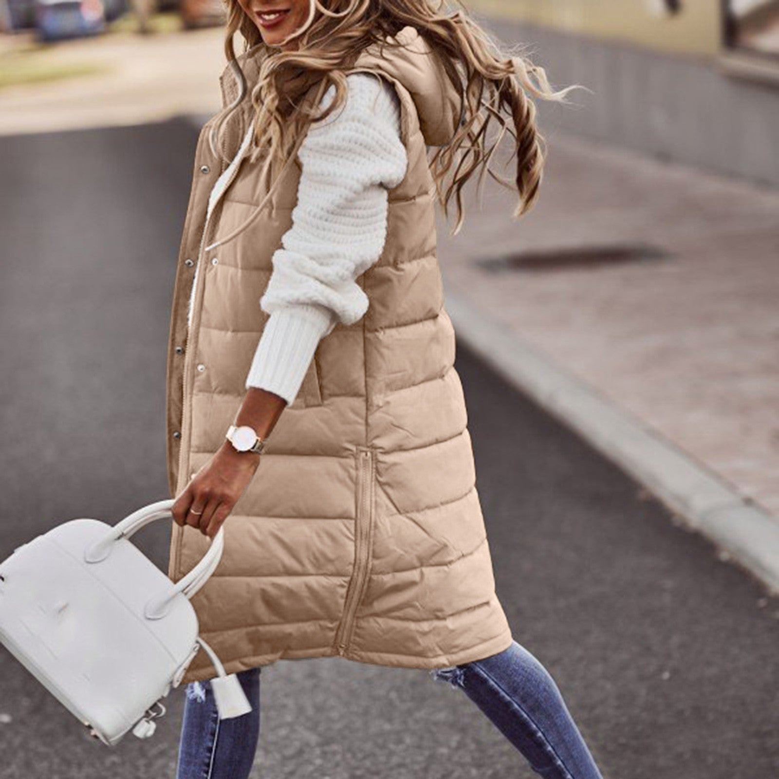 Wednesday | Gilet long chaud pour l’hiver pour femme