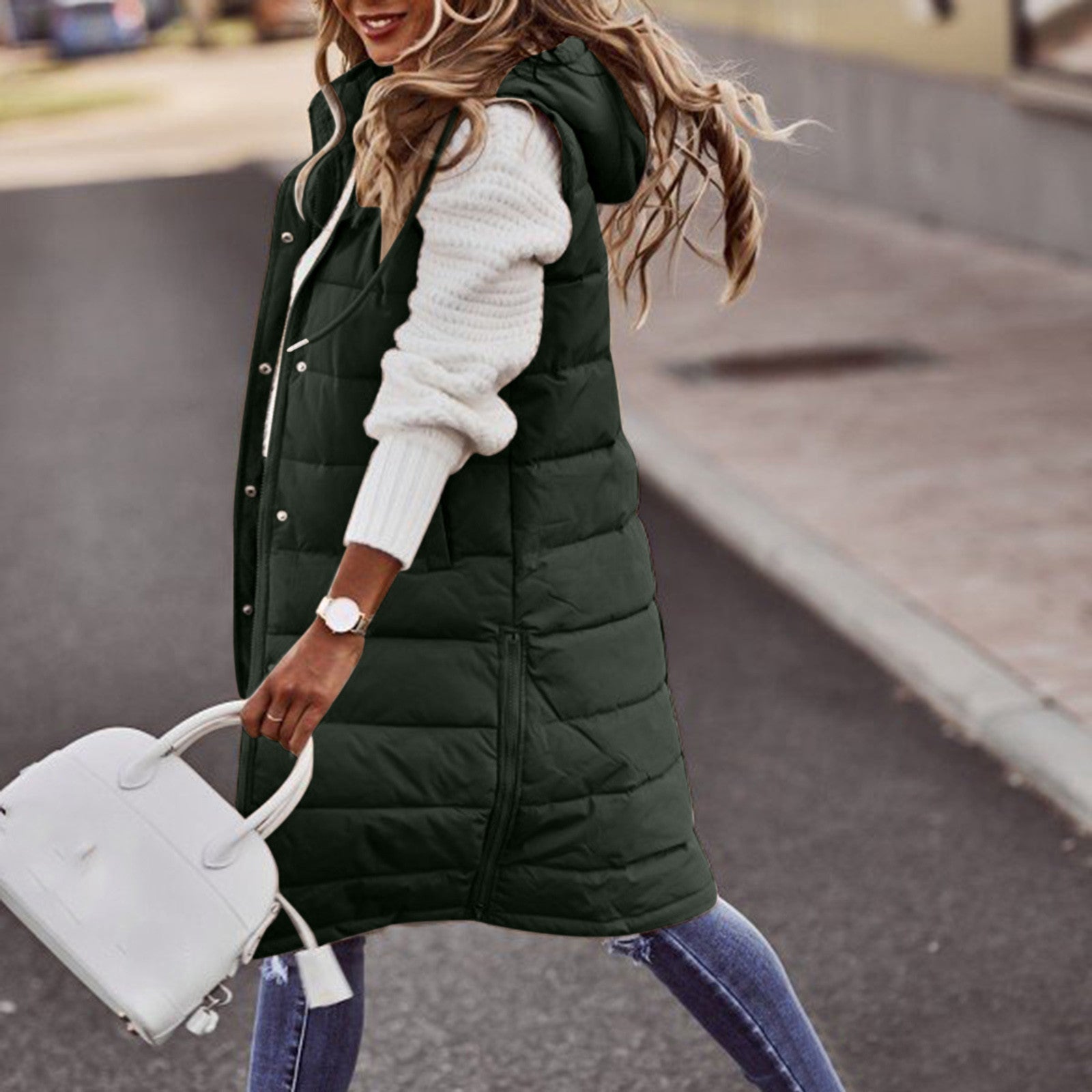 Wednesday | Gilet long chaud pour l’hiver pour femme