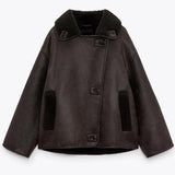 Fransesca | Veste en simili cuir vintage pour femmes