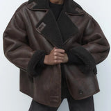 Fransesca | Veste en simili cuir vintage pour femmes
