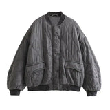 Swara | Veste Bomber Grise Coupe Ample et Tendance pour Femme