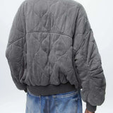 Swara | Veste Bomber Grise Coupe Ample et Tendance pour Femme