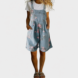 Eugénie | Combinaison en denim floral lavé vintage