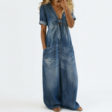 Garance | Combinaison denim col V