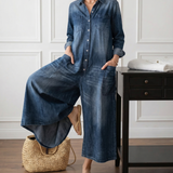 Anaïs | Combinaison en denim vintage à boutons