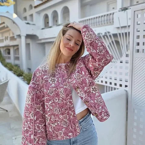 Lucille | Veste fleurie à effet chaud pour femmes