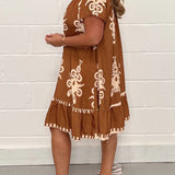 Robe imprimée à col rond