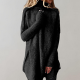 Johani – Pull long femme d’hiver col montant coupe ample