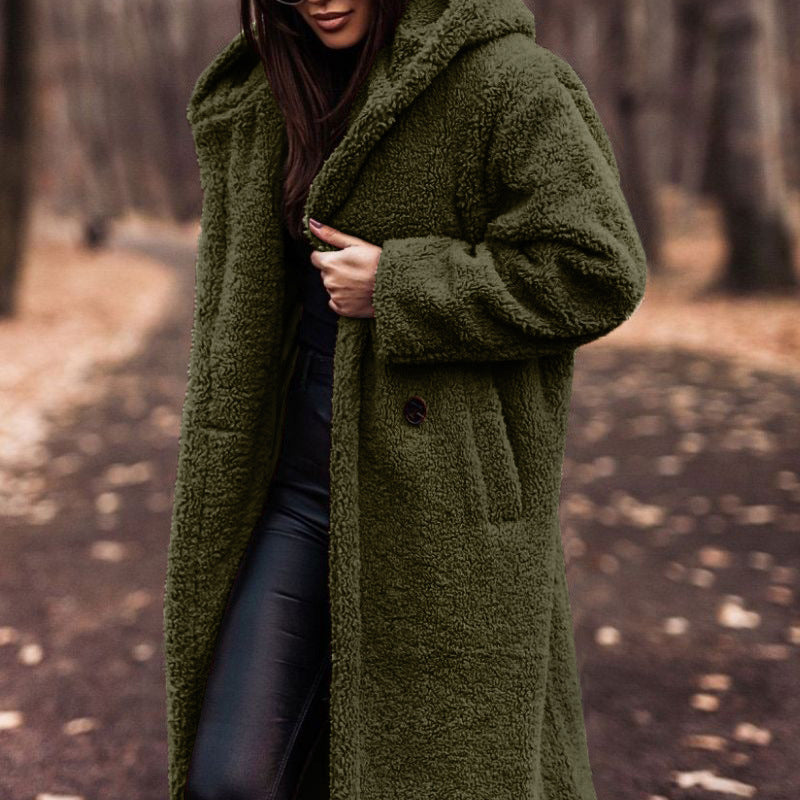 Mina | Manteau en peluche à coupe oversize avec capuche pour femme