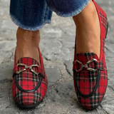 Rowan - Mocassins à carreaux dorés
