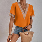 Evelina | Blouse à Col V en Dentelle Crochet pour Femme