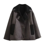 Auralith | Veste d'hiver à col large et fermeture boutonnée pour femme