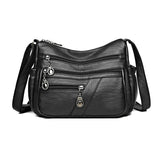 Sac bandoulière en cuir souple avec multipoches