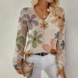 Pull À Col En V Avec Motif Ajouré