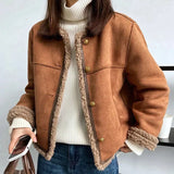 Rosalind | Veste d'hiver luxueuse en daim pour femme