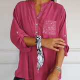 Haut décontracté ample patchwork de sequins