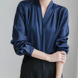 Ishi | Blouses à Manches Bouffantes avec Col en V pour Femmes