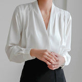Ishi | Blouses à Manches Bouffantes avec Col en V pour Femmes