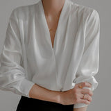 Ishi | Blouses à Manches Bouffantes avec Col en V pour Femmes