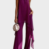 Viola – Ensemble élégant à col dos nu et pantalon