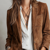 Blazer Femme Vintage Marron