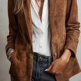 Blazer Femme Vintage Marron