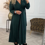 Robe sexy unie avec manches longues