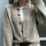 Cardigan uni à simple boutonnage