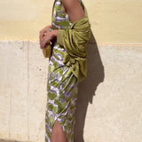 Ensemble Robe Imprimée Sans Manches Et Manteau