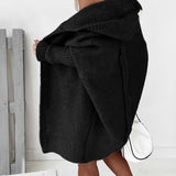 Cardigan simple à capuche de couleur unie avec motif chauve-souris