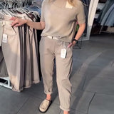 Pantalon Uni Décontracté Droit