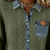 Chemise Manches Longues À Patchwork Jean