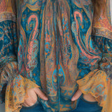 Blouse À Col V De Style Bohème À Manches Évasées