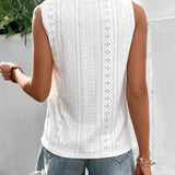 Tank Top Avec Une Broderie à Oeillets et un Panneau de Dentelle