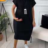 Robe décontractée à manches courtes et imprimé lettre simple