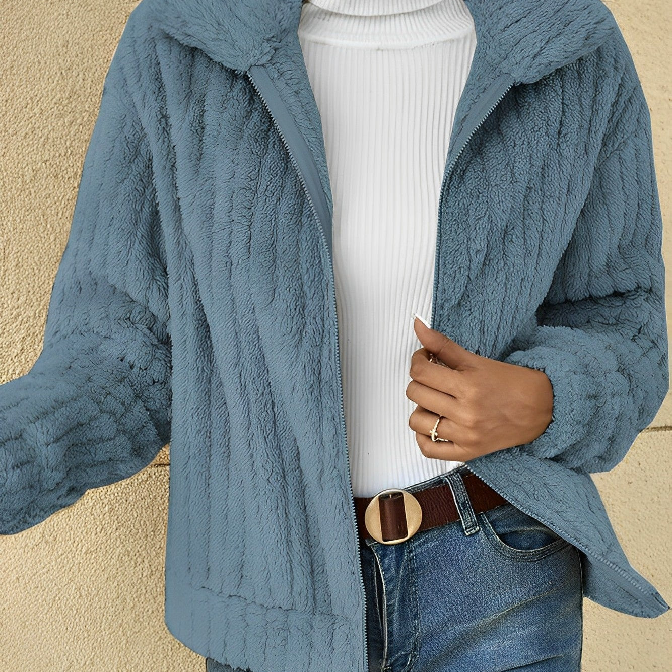 Elif | Manteau en peluche au style décontracté et confortable pour femme