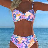 Bikini Bralette Impression Feuille