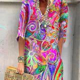 Robe Imprimé Fleuri Coloré