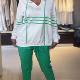 Ensemble sweat-shirt à capuche décontracté à imprimé rayé