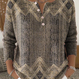 Pull Élégant Boutonné Rétro