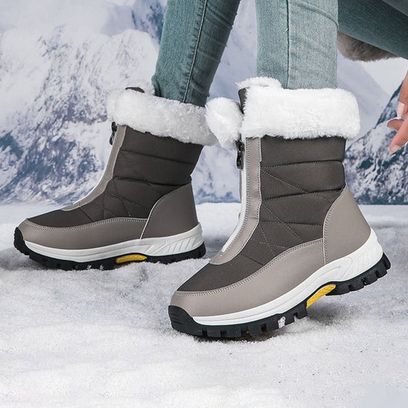 Bottes De Neige Chaudes Antidérapantes À Fermeture Éclair Pour Femmes