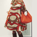 Robe imprimée design col rond