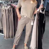 Pantalon Uni Décontracté Droit