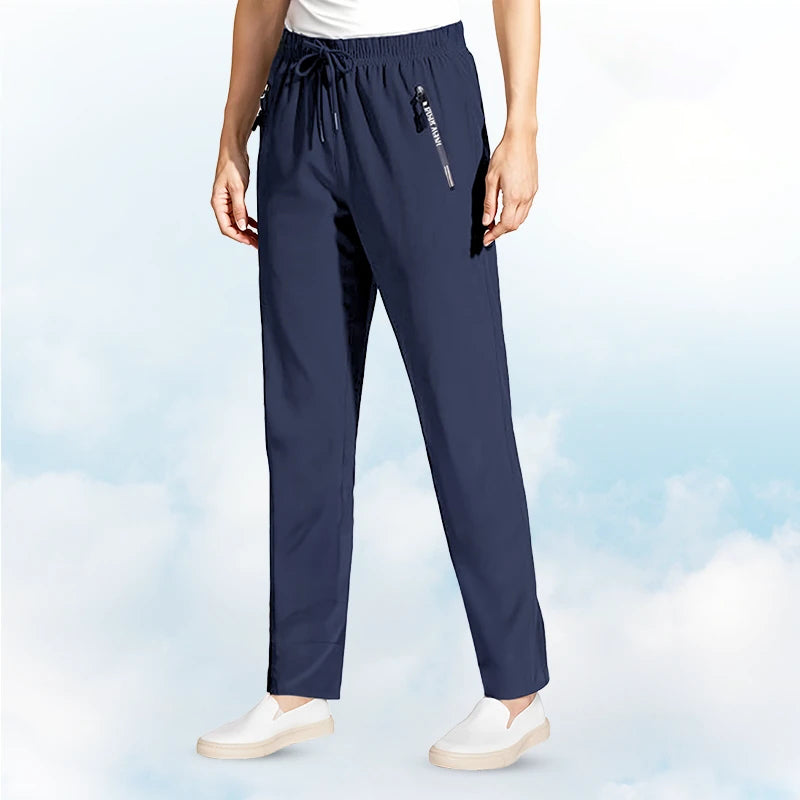 Pantalon Femme Ultra Élasticité Soie Glacée Confort Décontracté