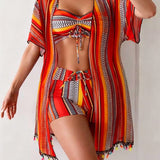 maillot de bain trois pièces bikini imprimé vacances